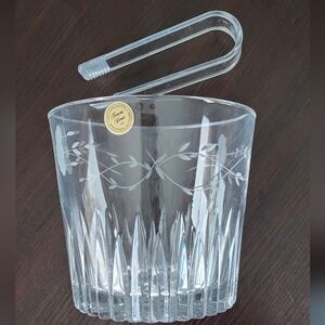 Crystal ice server Princess House "Heritage" cut lead Crystal Ice Bucket NEW!